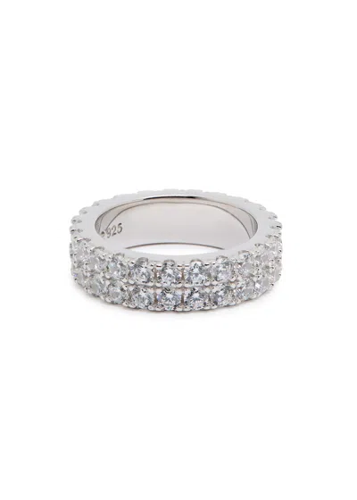 Cernucci Crystal-embellished Sterling Silver Ring In Metallic
