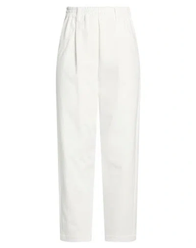 Brunello Cucinelli Women Baggy Pull-up Trousers In Viscose And Linen Fluid Twill In White