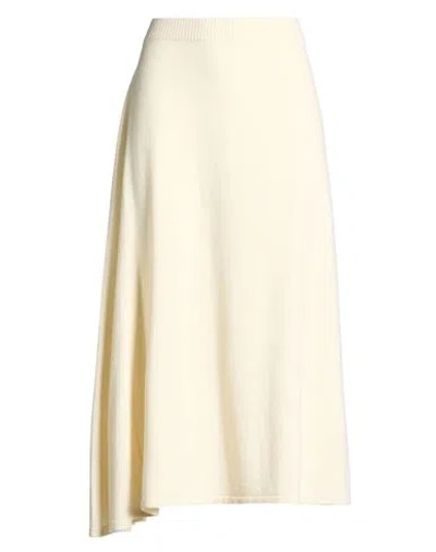 Fabiana Filippi Woman Midi Skirt Cream Size 6 Cashmere In White