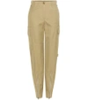 HELMUT LANG HIGH-RISE COTTON AND LINEN BLEND CARGO TROUSERS,P00238757-4