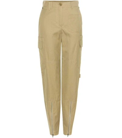 Helmut Lang High-rise Cotton And Linen Blend Cargo Trousers