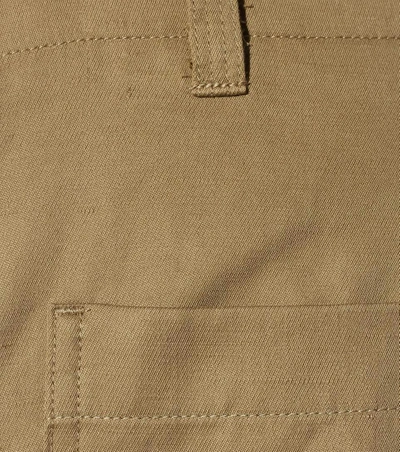 Shop Helmut Lang High-rise Cotton And Linen Blend Cargo Trousers