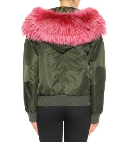 Shop Mr & Mrs Italy Fur-trimmed Bomber Jacket In Lougaeville