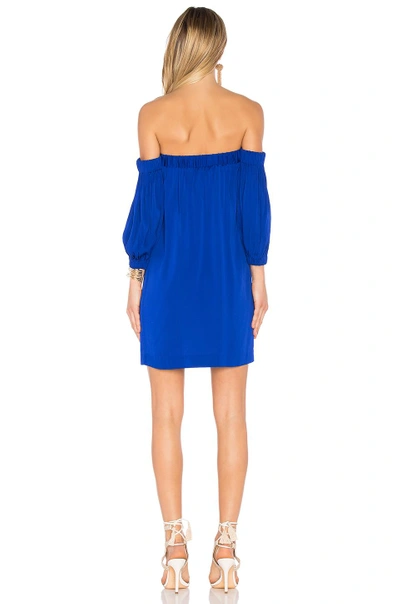 Shop Milly Off Shoulder Dress In Blue