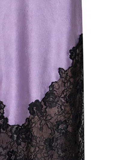 Fleur Du Mal Juliet Lace And Silk Skirt Lavender Smoke In Purple