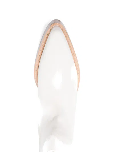 Egonlab Spike Leather Boots In White