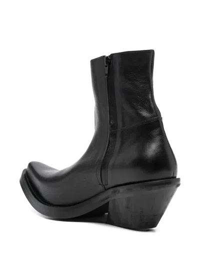 Egonlab Spike Leather Boots In Black