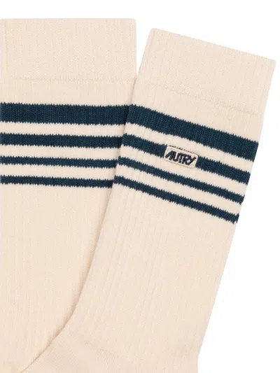 Autry Striped Socks In Neutral