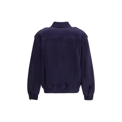 Blazé Milano Womens Nuit Charlie Oversized Suede Bomber Jacket In Purple