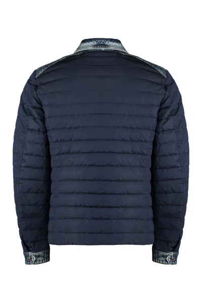 Moorer Denim Inserts Down Jacket In Blue
