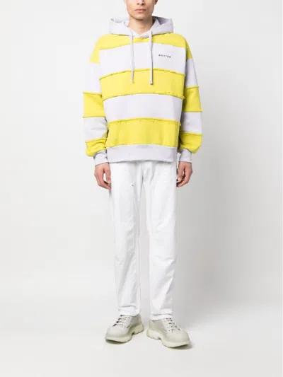 Botter Drawstring Striped Cotton Hoodie In Multi