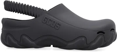 Gcds Embossed-logo Slingback Clogs In Black