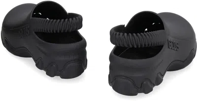 Gcds Embossed-logo Slingback Clogs In Black