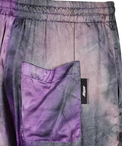 Msgm Printed Viscose Bermuda-shorts In Purple