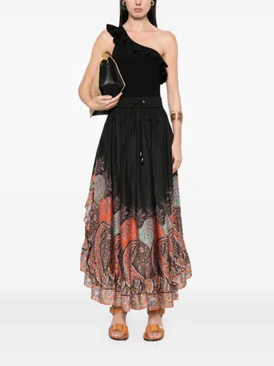 Zimmermann Skirts Black In Multi