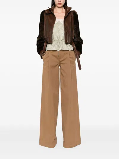 Chloé Buttoned Trousers In Brown