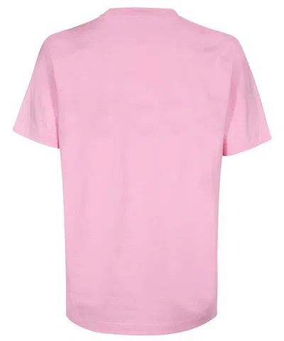 Msgm Printed Cotton T-shirt In Pink