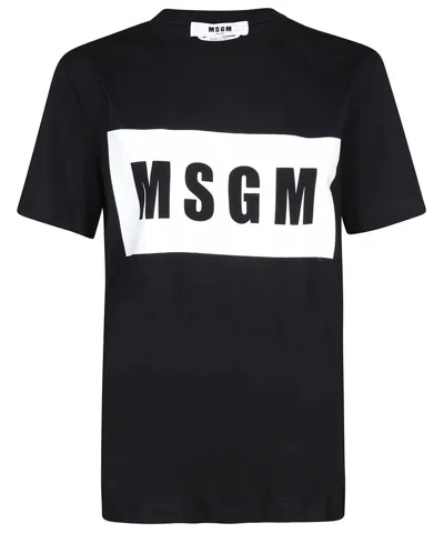 Msgm Printed Cotton T-shirt In Black