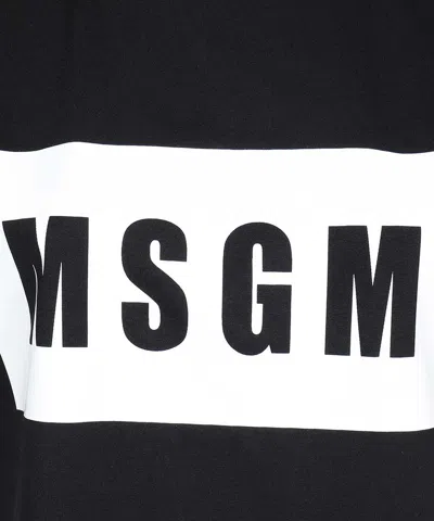 Msgm Printed Cotton T-shirt In Black