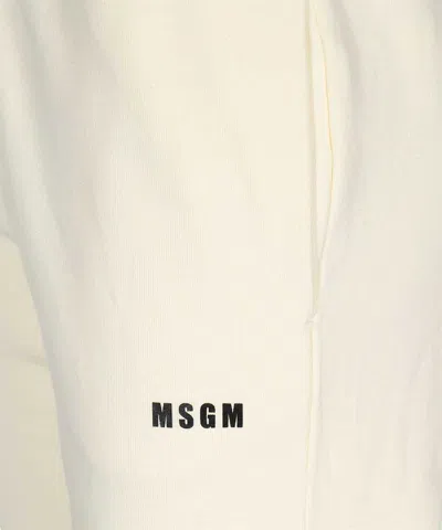 Msgm Logo-print Elasticated-cuff Track Pants In Neutral