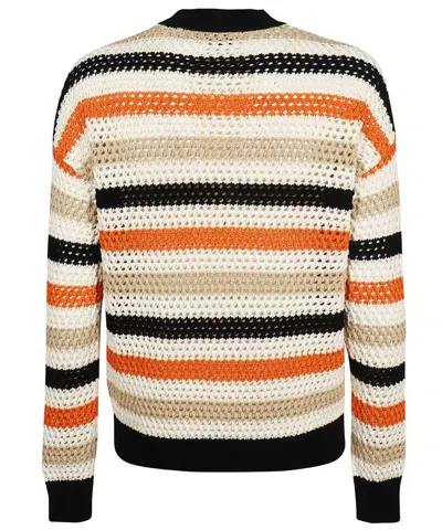 Msgm Horizontal-stripe Crew-neck Sweater In Multi