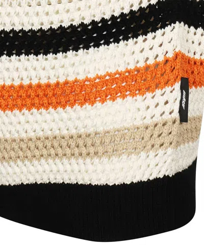 Msgm Horizontal-stripe Crew-neck Sweater In Multi