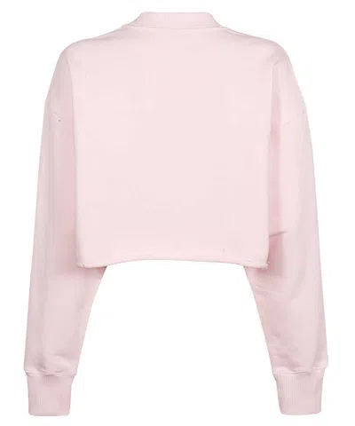 Msgm Cotton Sweatshirt In Pink