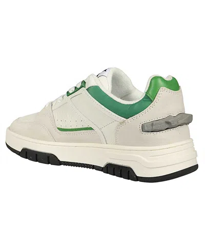 Msgm Panelled Leather Sneakers In White