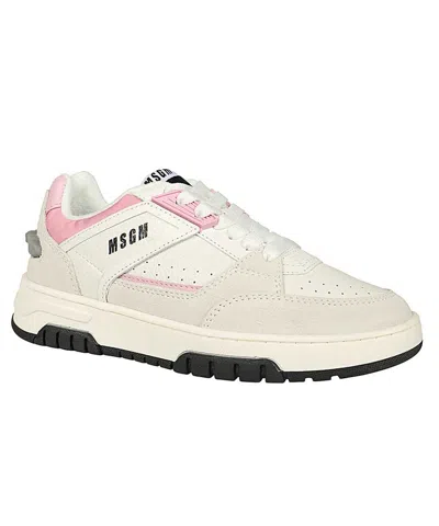 Msgm Leather Low-top Sneakers In White