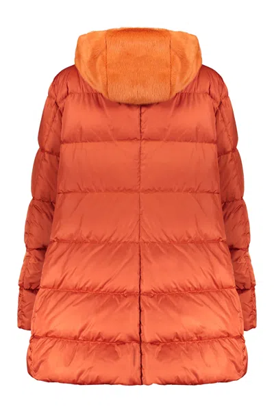 Herno Orange Down Jacket With Modern Design In Orange