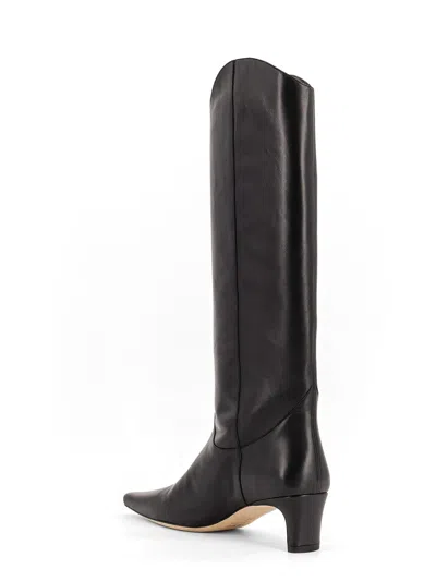 Staud Western Wally 50 Leather Knee-high Boots In Black