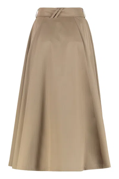 Burberry Brenda Belted Double-breasted Midi Trench Skirt In Brown
