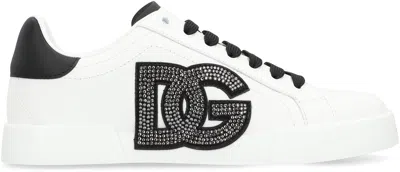 Dolce & Gabbana Portofino Light Strobel Sneaker In Calfskin In Multi