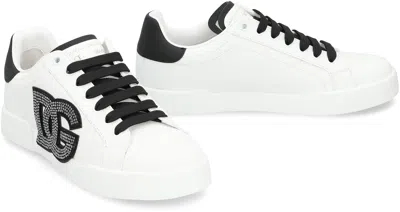Dolce & Gabbana Portofino Light Strobel Sneaker In Calfskin In Multi