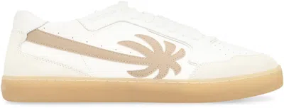 Palm Angels Sneakers Low-top New Palm 1 In Leather In Neutral