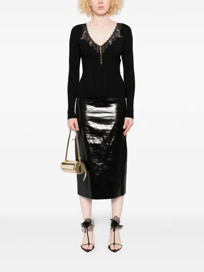 Self-portrait Sweaters Black In Black