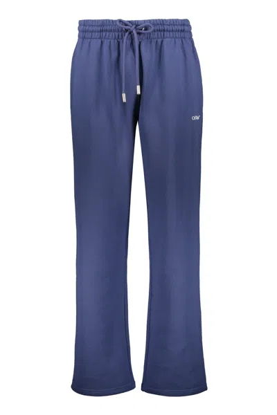 Off-white Lightweight Blue Pants With Adjustable Drawstring In Blue