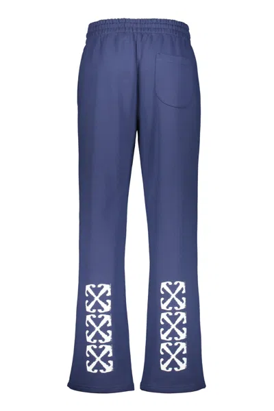 Off-white Lightweight Blue Pants With Adjustable Drawstring In Blue