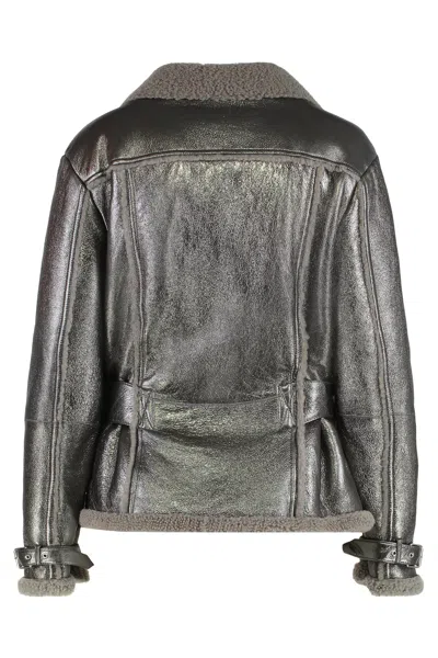 Alberta Ferretti Glitter-effect Jacket In Gray