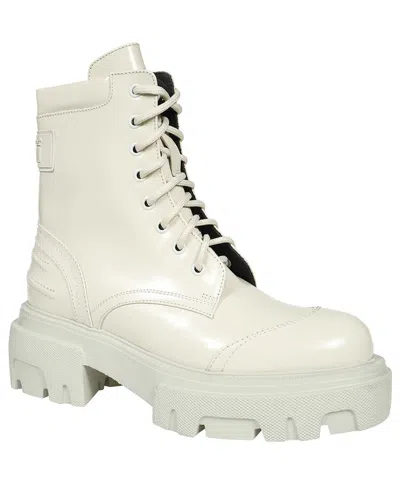 Msgm Lace-up Platform Boots In White