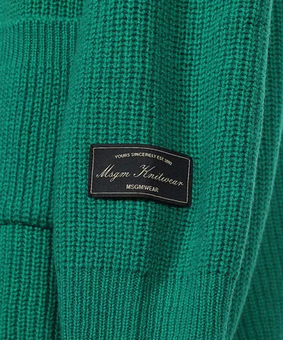 Msgm Wool-blend Cardigan In Blue