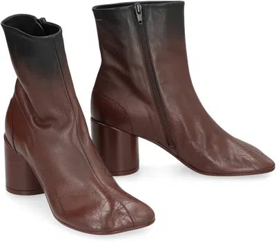 Mm6 Maison Margiela Anatomic Ombre Leather Ankle Boots In Brown