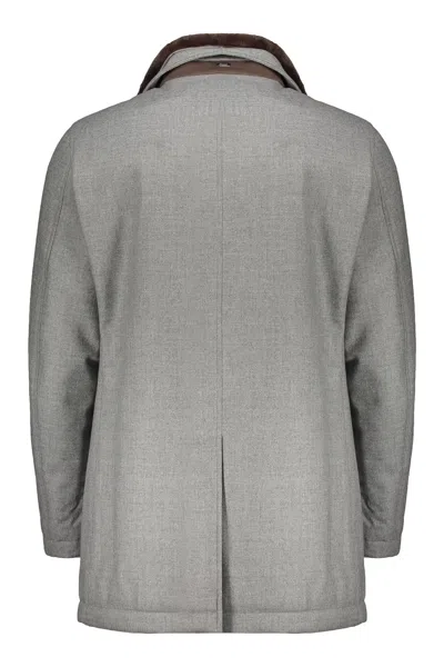 Herno Double-breasted Gray Elegant Jacket In Gray