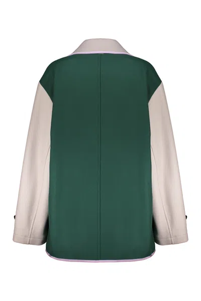 Herno Modern Double-breasted Dark Green Jacket In Multi