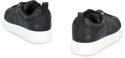 Mcm Neo Terrain Lo Sneakers With Monogram Canvas In Black