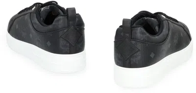 Mcm Neo Terrain Lo Sneakers With Monogram Canvas In Black