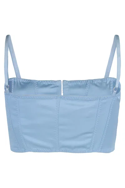 Anna October Cropped Mini Top In Blue