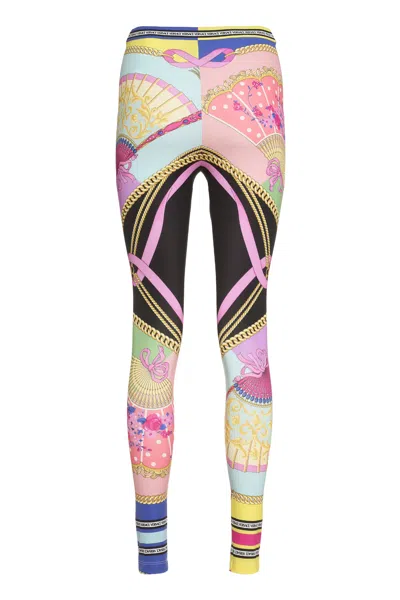 Versace Printed Leggings In Multi