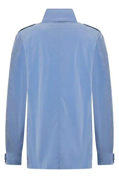 Moorer Light Blue Denim Jacket In Blue