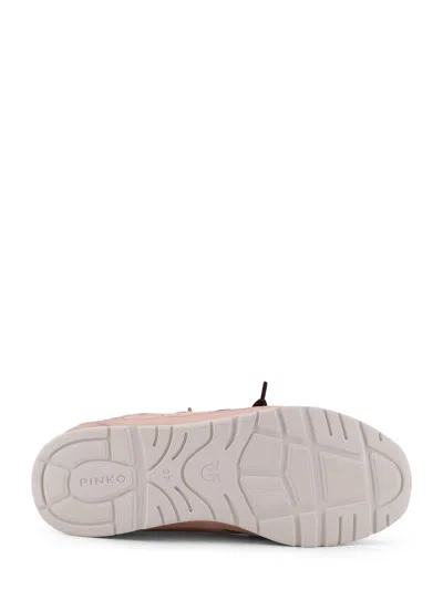 Pinko Yulia Leather And Mesh Sneakers With Two-tone Laces In Pink